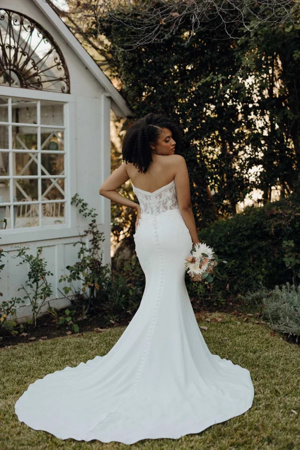 MODERN BOHO LONG SLEEVE WEDDING DRESS WITH PLUNGING NECKLINE - Image 10