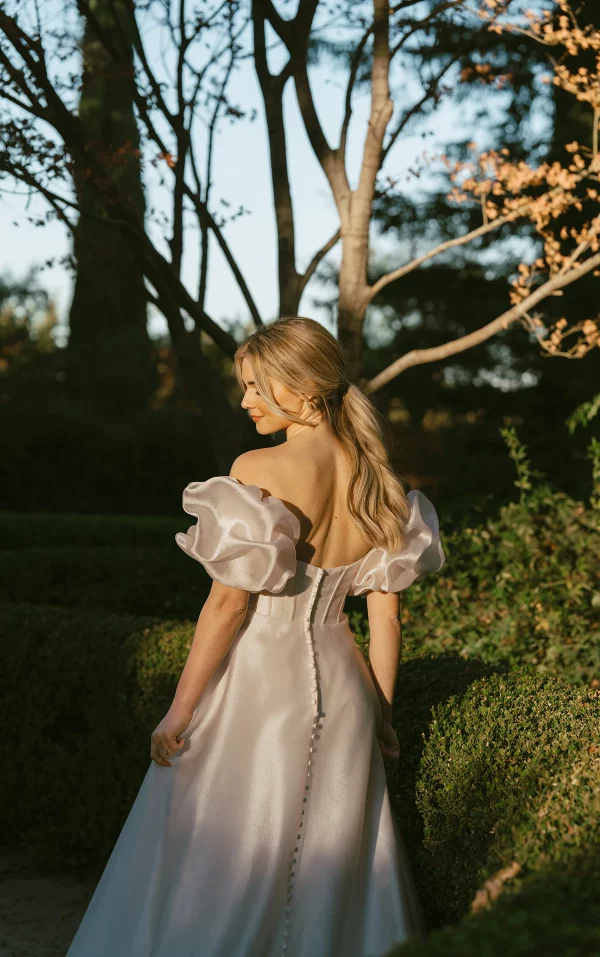 PRINCESS PUFF SLEEVE ORGANZA BALLGOWN WEDDING DRESS - Image 12
