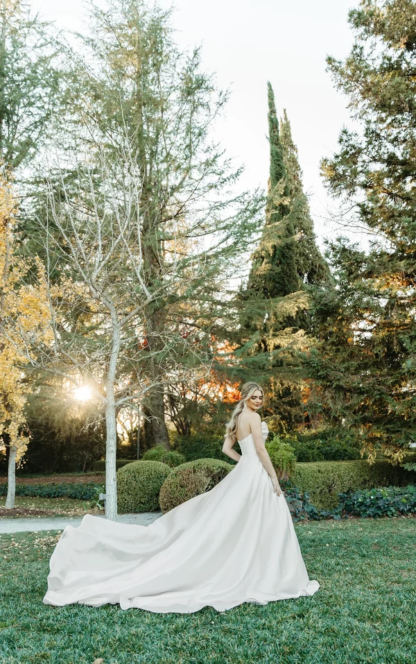 PRINCESS PUFF SLEEVE ORGANZA BALLGOWN WEDDING DRESS - Image 6