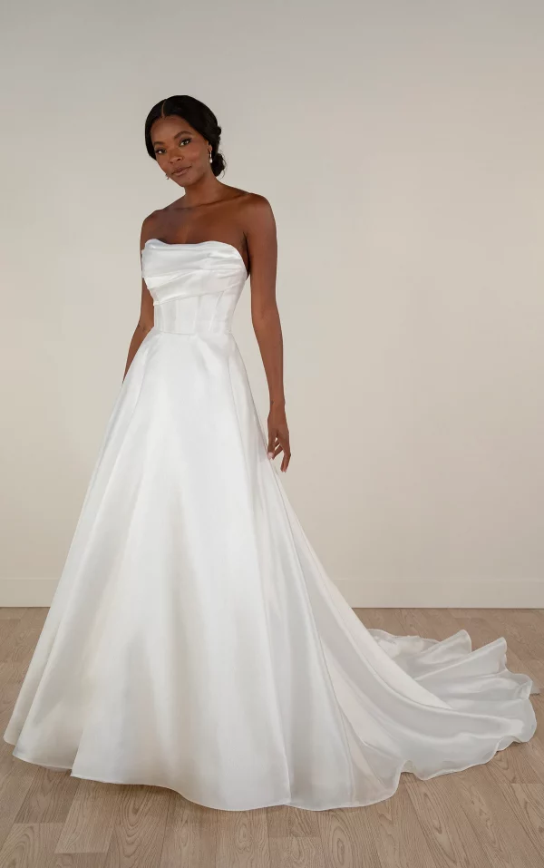 PRINCESS PUFF SLEEVE ORGANZA BALLGOWN WEDDING DRESS - Image 10